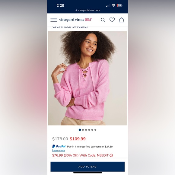 Pink cashmere sweater - Picture 5 of 5